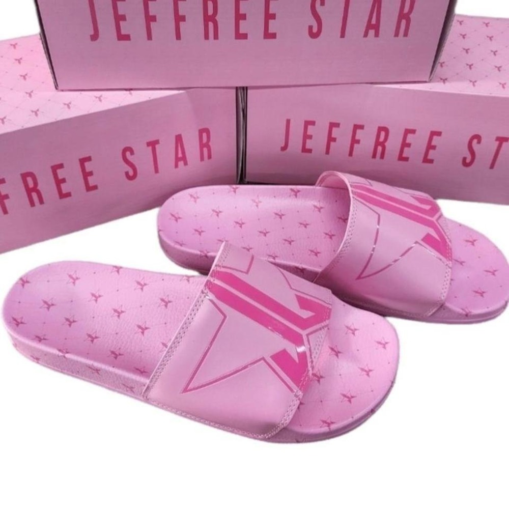 NWT Jeffrey Star men pool side pink‎ slides size 12